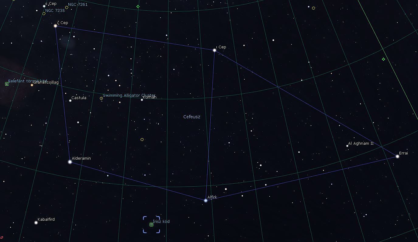 Sternbild Cepheus mit NGC7023